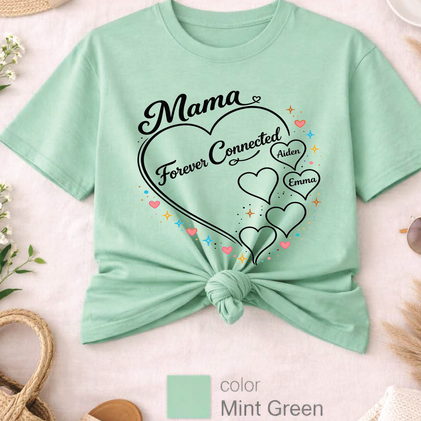 Custom Mom T-Shirt 1-5 names or wording, Personalized Shirt, best seller shirt, Mommy Shirt, Family Name Tee,Gift for mom, Mother's Day gift