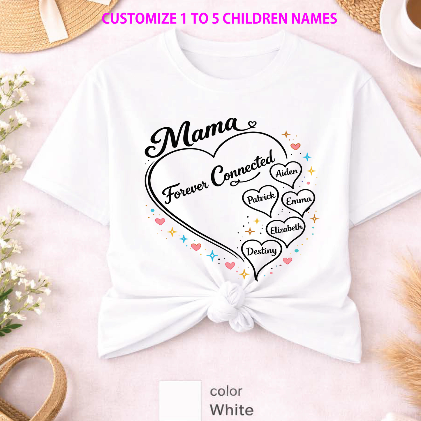 Custom Mom T-Shirt 1-5 names or wording, Personalized Shirt, best seller shirt, Mommy Shirt, Family Name Tee,Gift for mom, Mother's Day gift