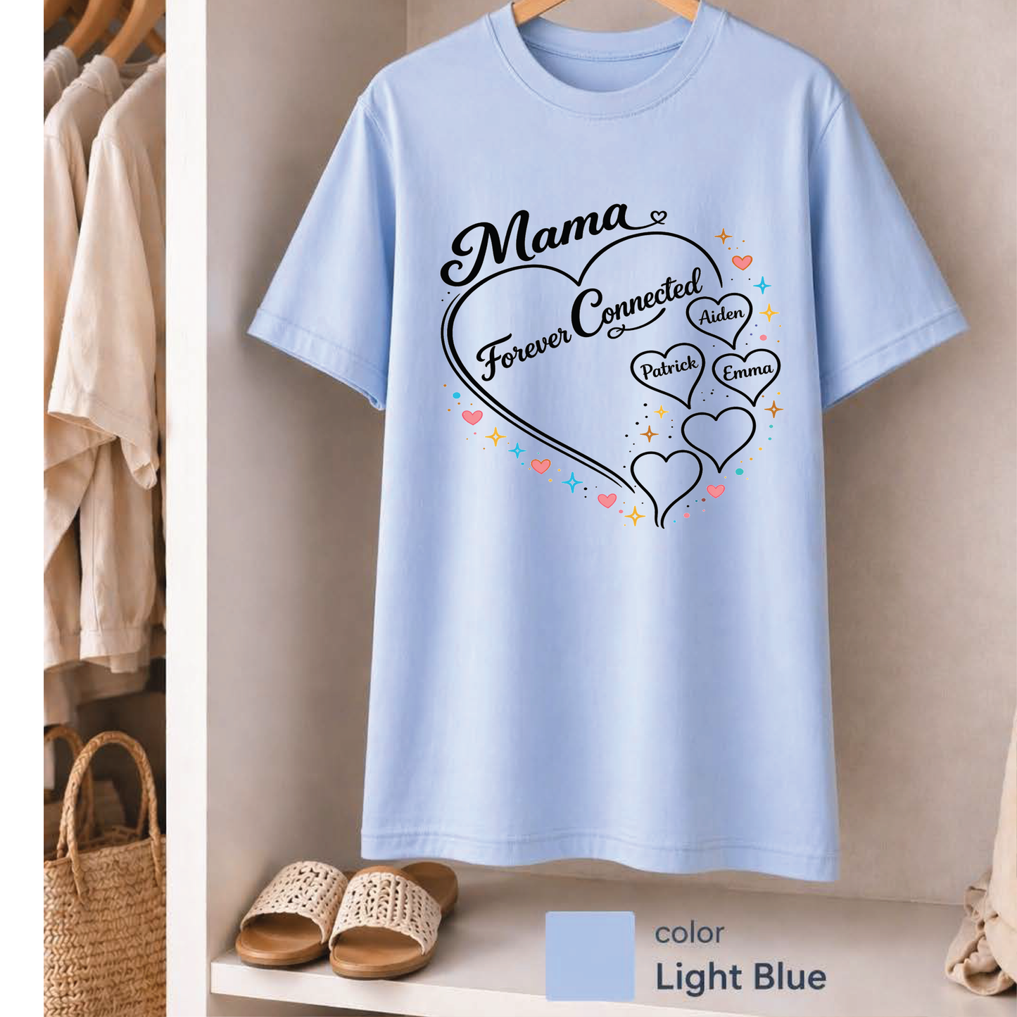 Custom Mom T-Shirt 1-5 names or wording, Personalized Shirt, best seller shirt, Mommy Shirt, Family Name Tee,Gift for mom, Mother's Day gift