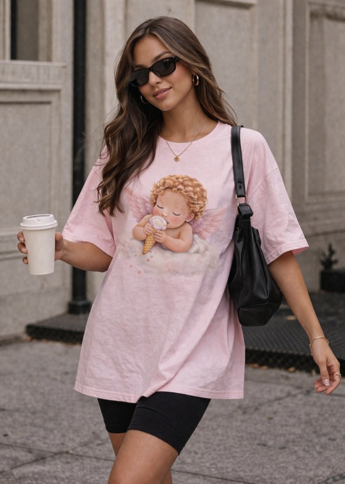Angel Baby T-Shirt, Christian shirt, pink girl shirt, Religious Shirt, Faith Shirt, Gift For Christian, Trendy Tee, Gift For Her, flower shirt