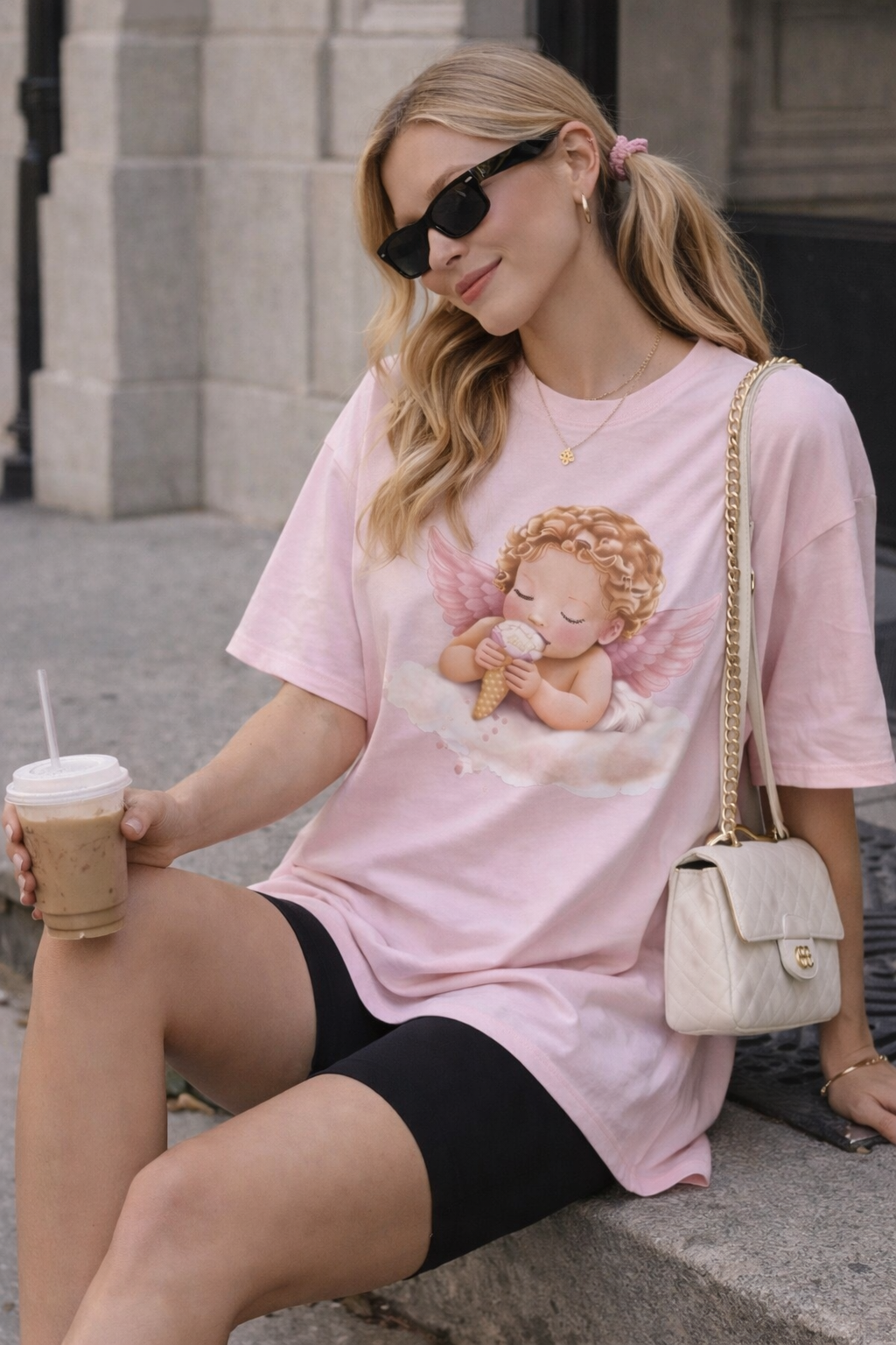 Angel Baby T-Shirt, Christian shirt, pink girl shirt, Religious Shirt, Faith Shirt, Gift For Christian, Trendy Tee, Gift For Her, flower shirt